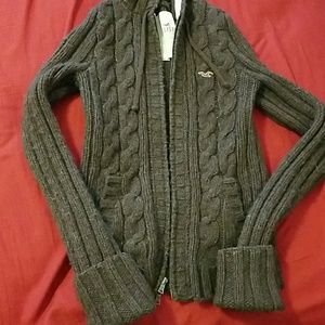 Hollister cable knit zip-up jacket